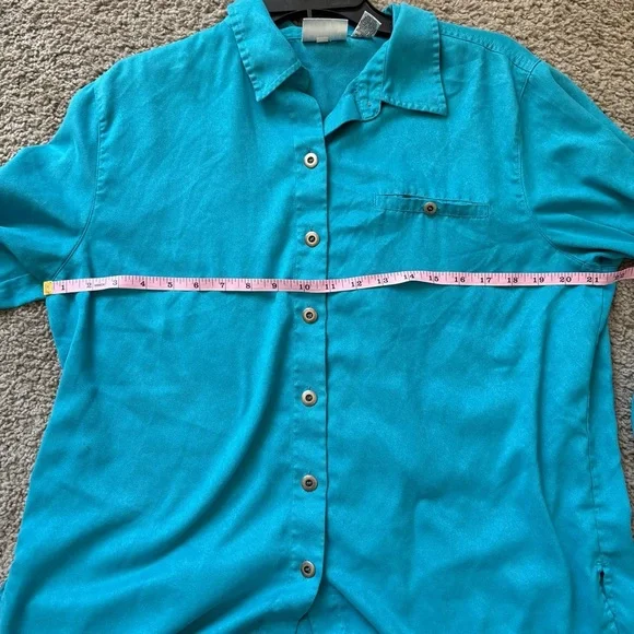 Vintage Chico’s Women’s Turquoise Button- Down Shirt - Picture 7 of 9
